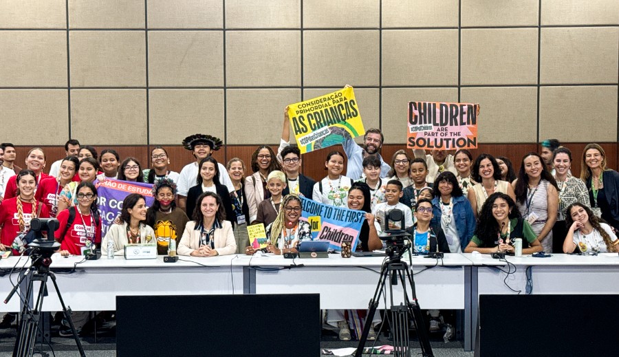 Crianças lideram diálogo climático na COP30